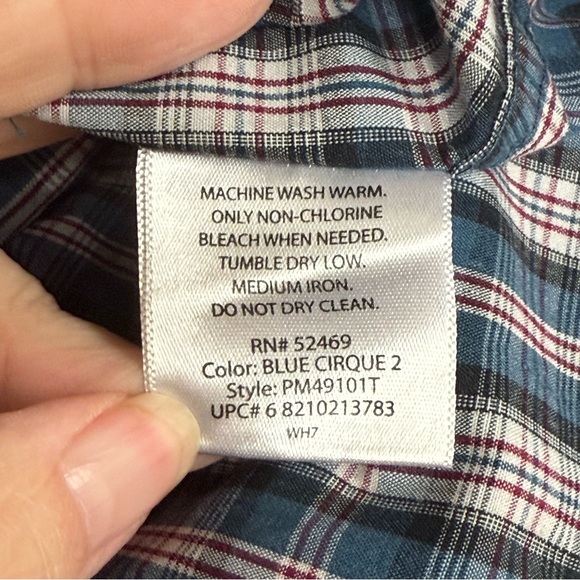 Puritan Blue Burgundy Plaid Button-Down Shirt L | Classic Fall Casual Style - Picture 7 of 9